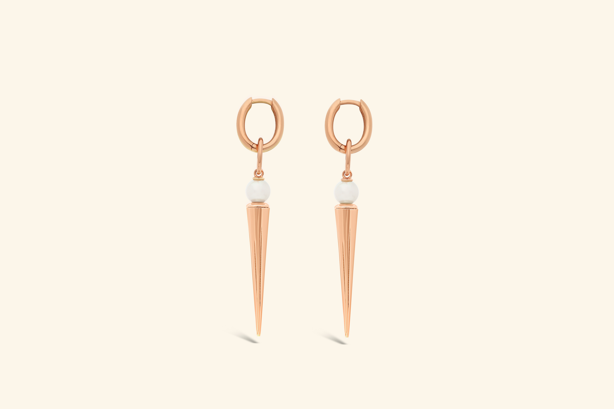 Pampille Earring, rose gold, pearls